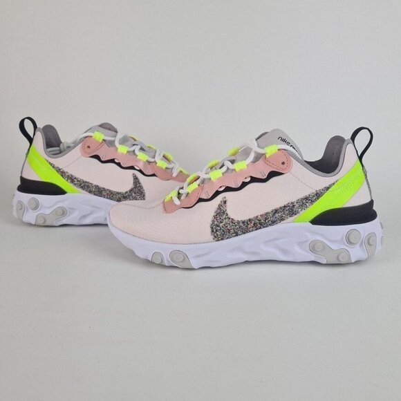 Nike React Element 55 PRM Pink Green Sneakers Women Running - Picture 6 of 11